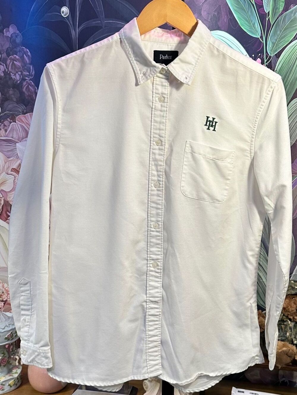 Parker S Shirt White Button Down HH Monogram Preppy Career Classic